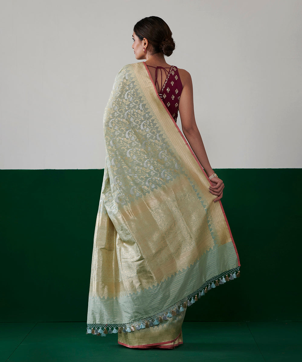 Pista_Green_Handloom_Pure_Katan_Silk_Handloom_Banarasi_Jangla_With_Intricate_Weave_WeaverStory_03
