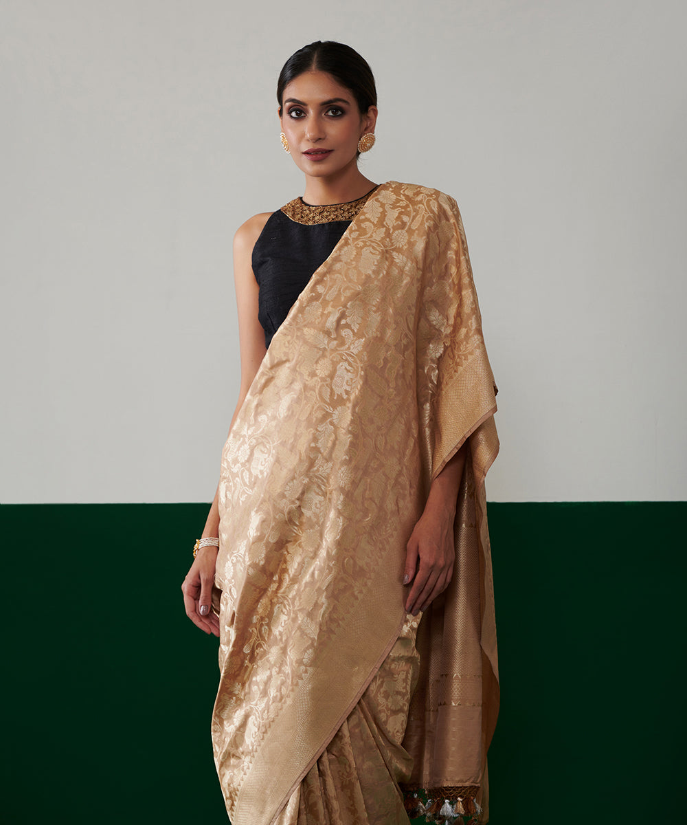 Gold_Handloom_Pure_Katan_Silk_Banarasi_Shikargah_Saree_WeaverStory_01