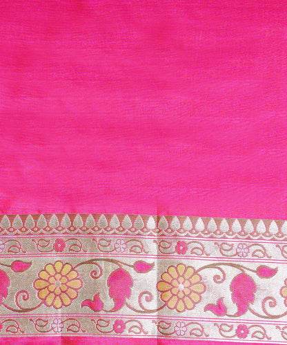 Handloom_Hot_Pink_Pure_Katan_Silk_Banaarsi_Saree_With_Paithani_Border_WeaverStory_05