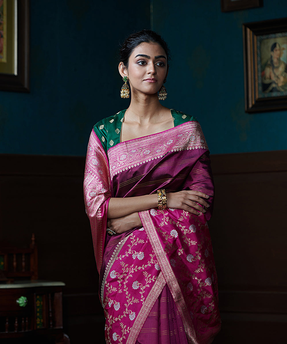Wine_Handloom_Pure_Katan_Silk_Banarasi_Saree_With_Plum_Kadhwa_Border_WeaverStory_01