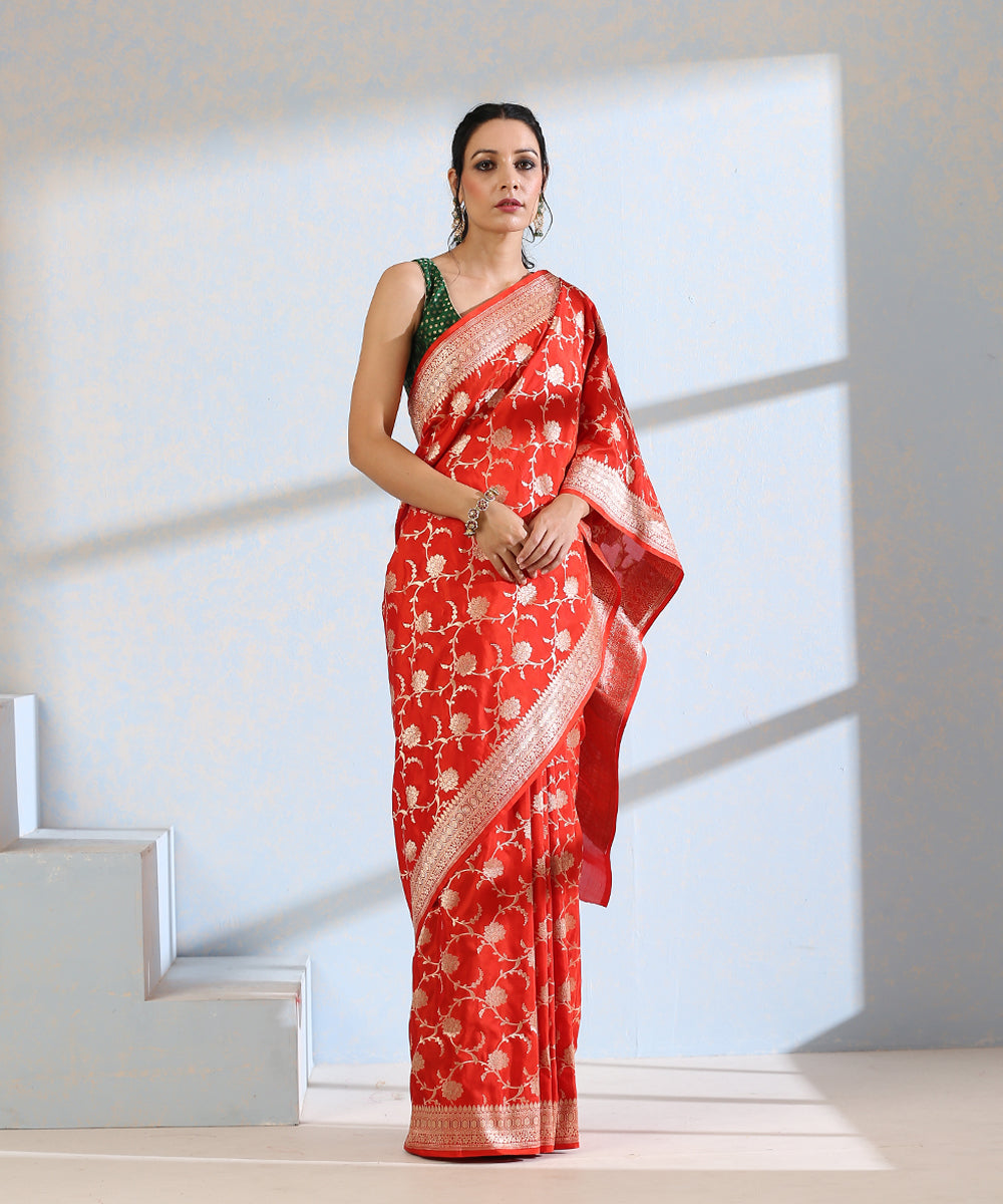 Red_Handloom_Pure_Katan_Silk_Banarasi_Jangla_Saree_with_Cutwork_Weave_WeaverStory_02