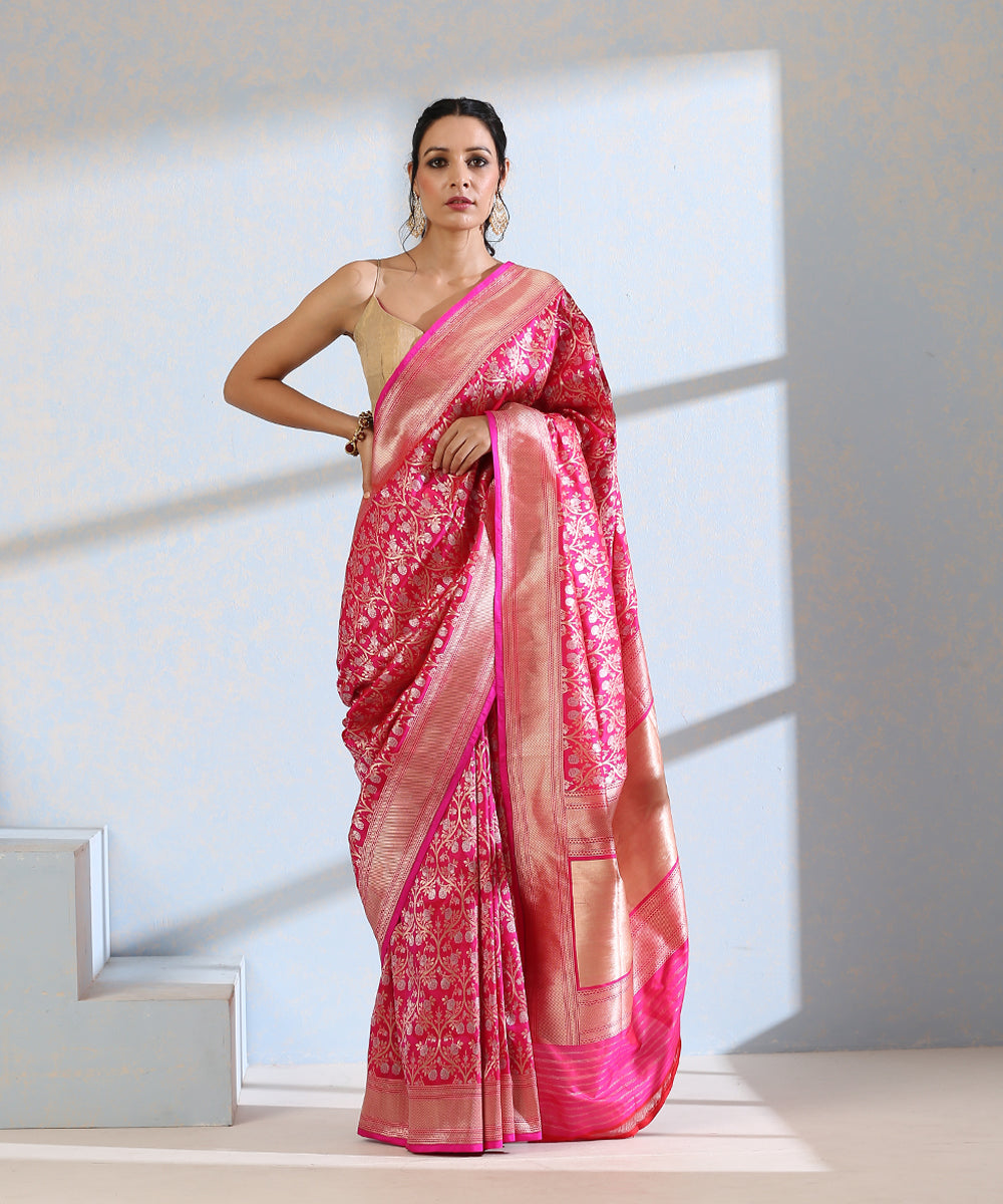 Handloom_Pink_Pure_Katan_Silk_Banarasi_Saree_with_Sona_Rupa_Jaal_WeaverStory_02