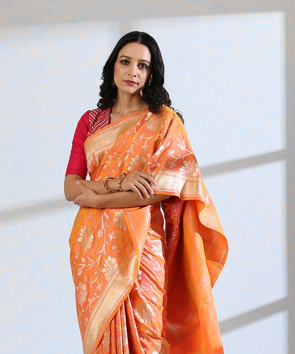 Orange_And_Pink_Handloom_Pure_Katan_Silk_Banarasi_Saree_with_Meenakari_Jaal_WeaverStory_01