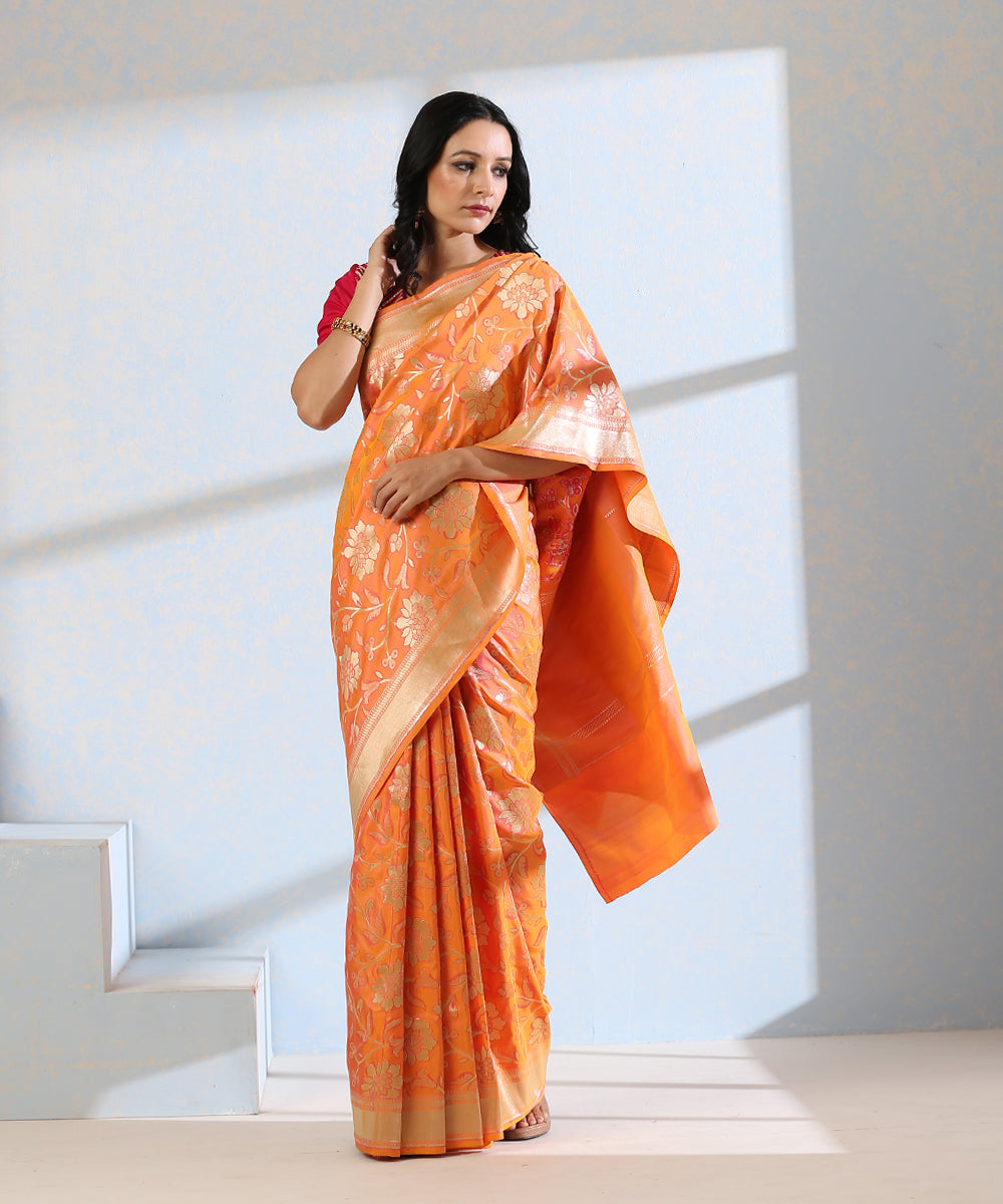 Orange_And_Pink_Handloom_Pure_Katan_Silk_Banarasi_Saree_with_Meenakari_Jaal_WeaverStory_02