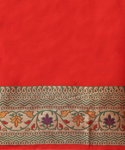 Handloom_Red_Pure_Katan_Silk_Meenakari_Banarasi_Patola_Saree_With_Floral_Paithani_Border_WeaverStory_05
