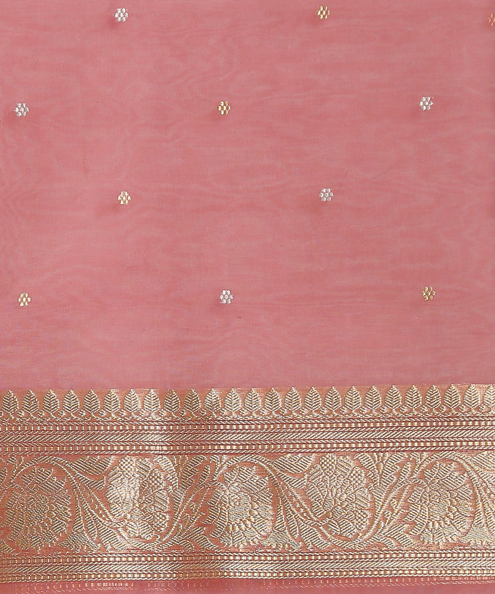 Old_Rose_Handloom_Kora_Silk_Banarasi_Saree_With_Kadhwa_Booti_And_Zari_Pallu_WeaverStory_05