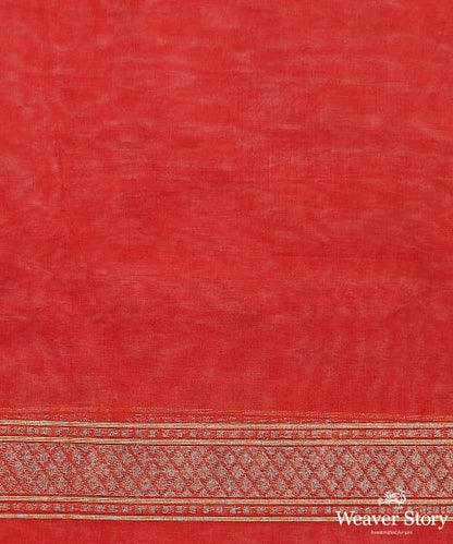 Handloom_Red_Pure_Cotton_Banarasi_Jamdani_Saree_With_Konia_Pallu_WeaverStory_05