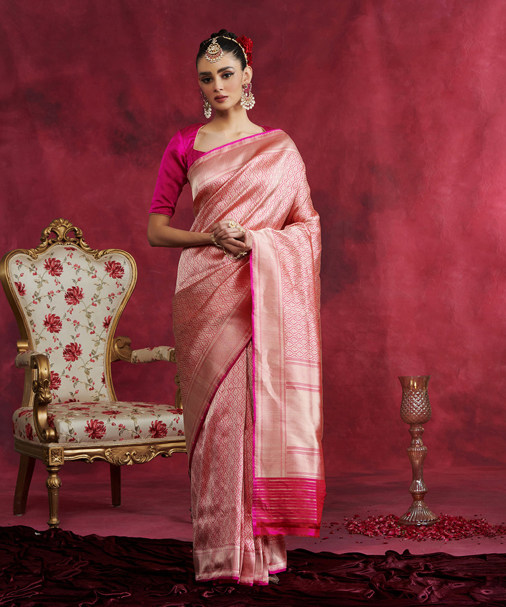 Handloom_Pink_Pure_Katan_Silk_Banarasi_Tanchoi_Saree_With_Floral_Zari_Pattern_WeaverStory_02