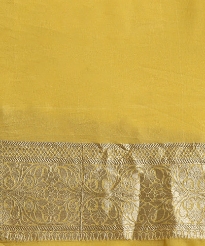 Yellow_Handloom_Pure_Georgette_Banarasi_Saree_With_Meenakari_Jaal_WeaverStory_05