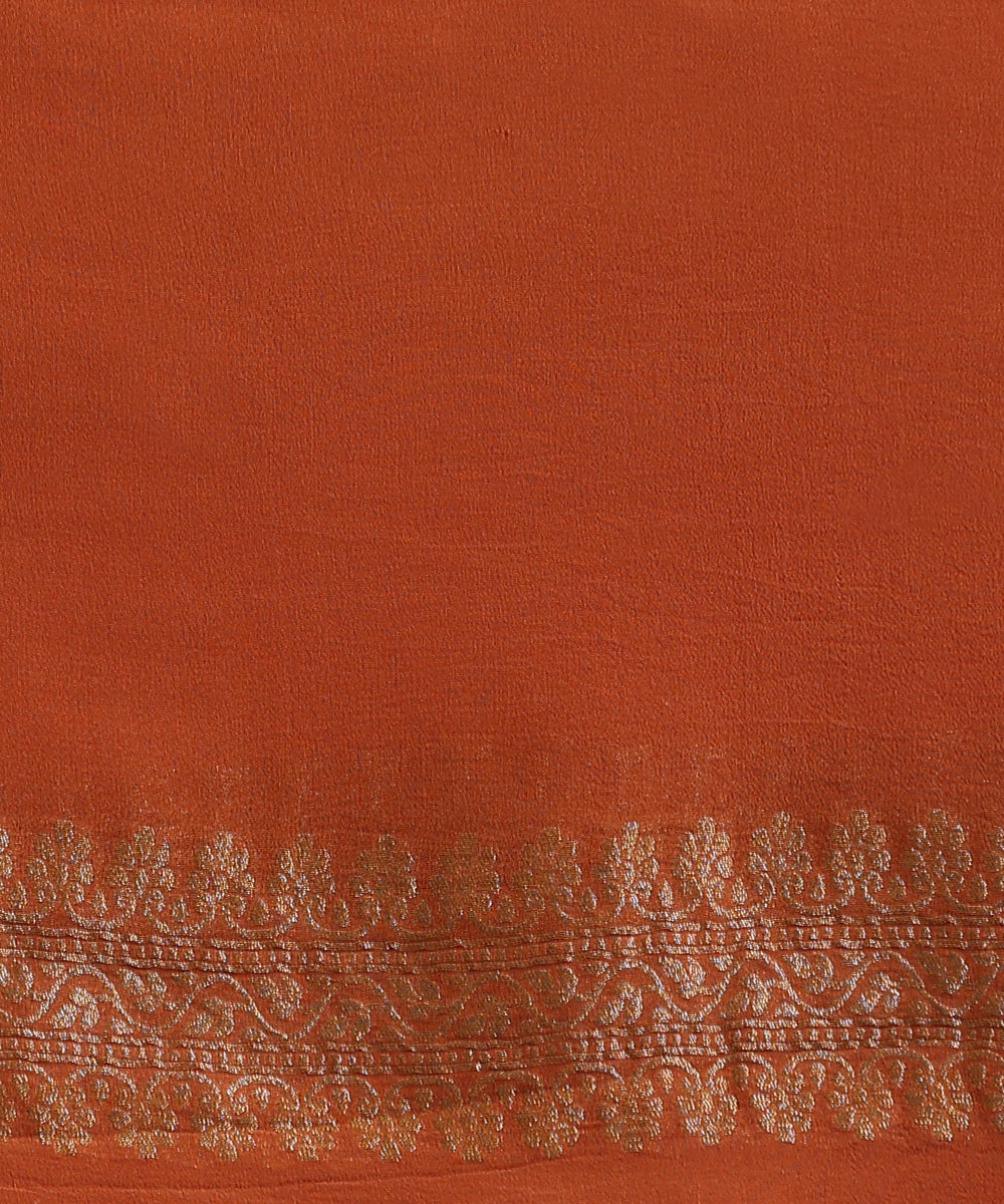 Rust_Handloom_Pure_Tissue_Georgette_Banarasi_Saree_With_Kadhwa_Weave_WeaverStory_05