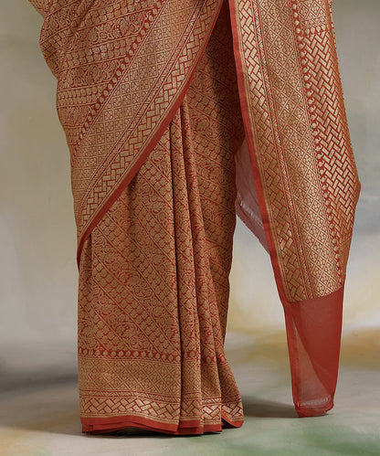 Rose_Pink_Handloom_Pure_Georgette_Kimkhab_Banarasi_Saree_WeaverStory_04