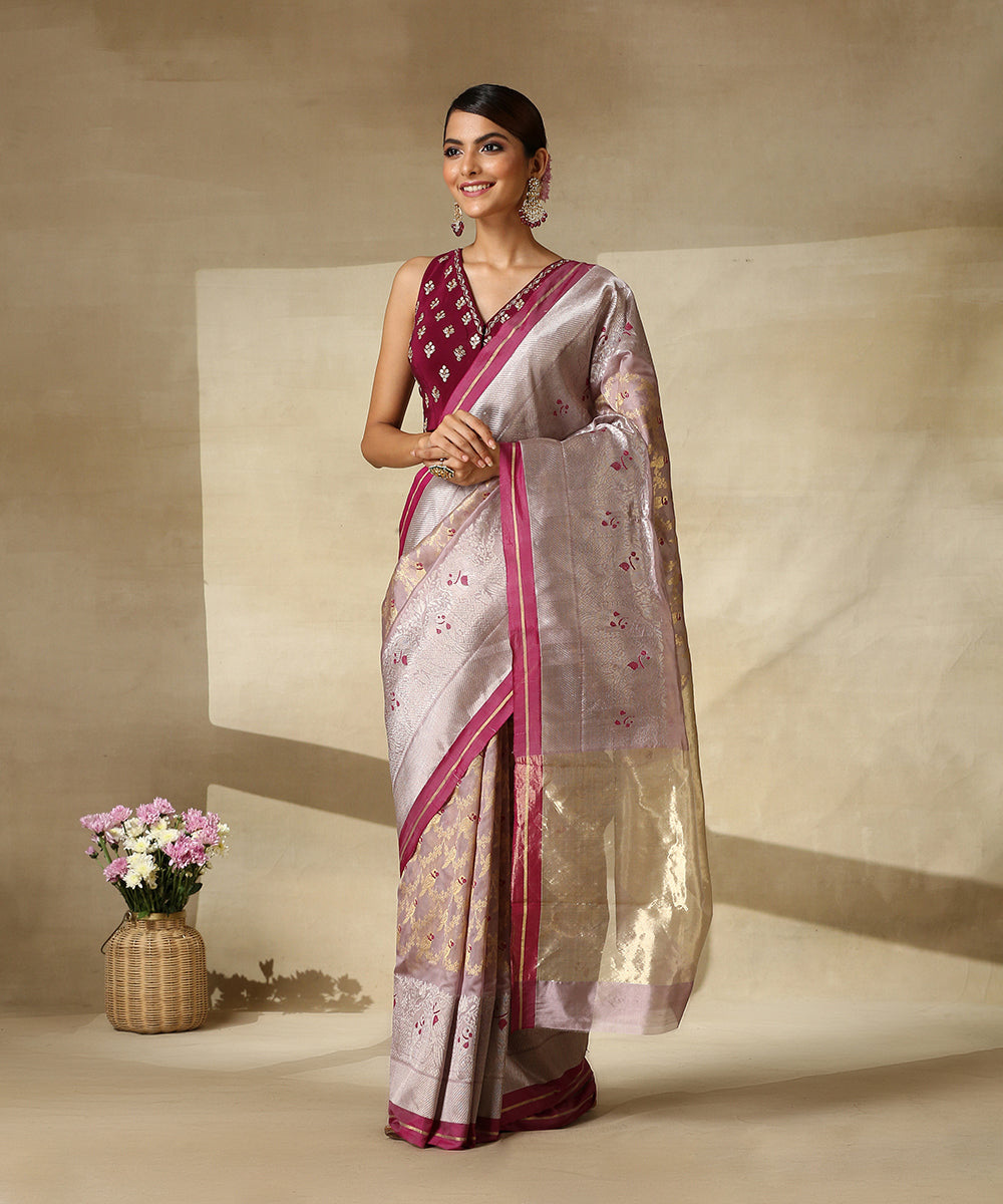 Lilac_Handloom_Pure_Silk_Chanderi_Saree_With_Parrots_Woven_All_Over_WeaverStory_02