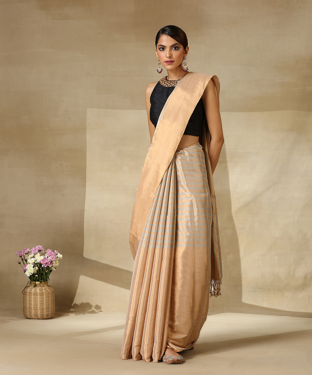 Gold_And_Silver_Handloom_Tissue_Chanderi_Saree_With_Broad_Stripes_WeaverStory_02
