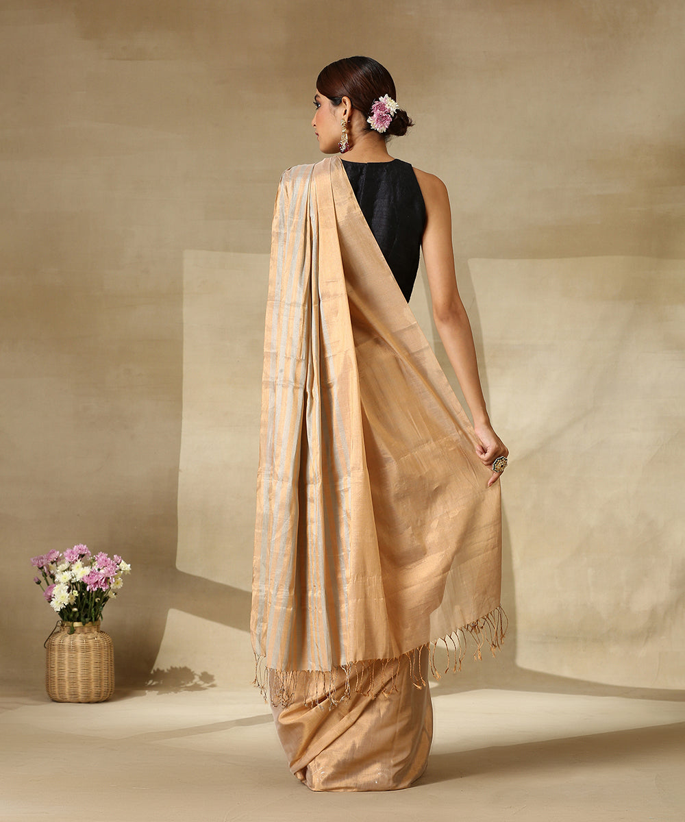 Gold_And_Silver_Handloom_Tissue_Chanderi_Saree_With_Broad_Stripes_WeaverStory_03