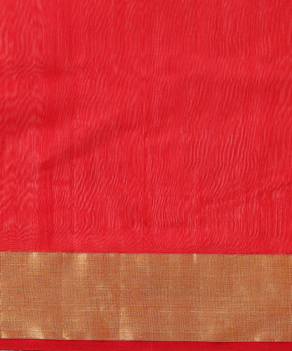 Red_Handloom_Cotton_Silk_Chanderi_Saree_With_Gold_Zari_Booti_WeaverStory_05