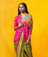 Handloom_Mehendi_Green_Tissue_Silk_Patola_Saree_with_Pink_Border_WeaverStory_01