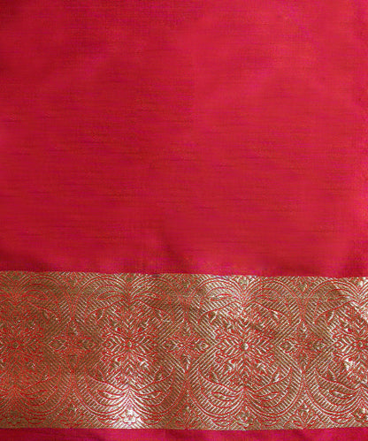 Red_Handloom_Pure_Katan_Silk_Banarasi_Saree_With_All_Over_Zari_Jaal_WeaverStory_05