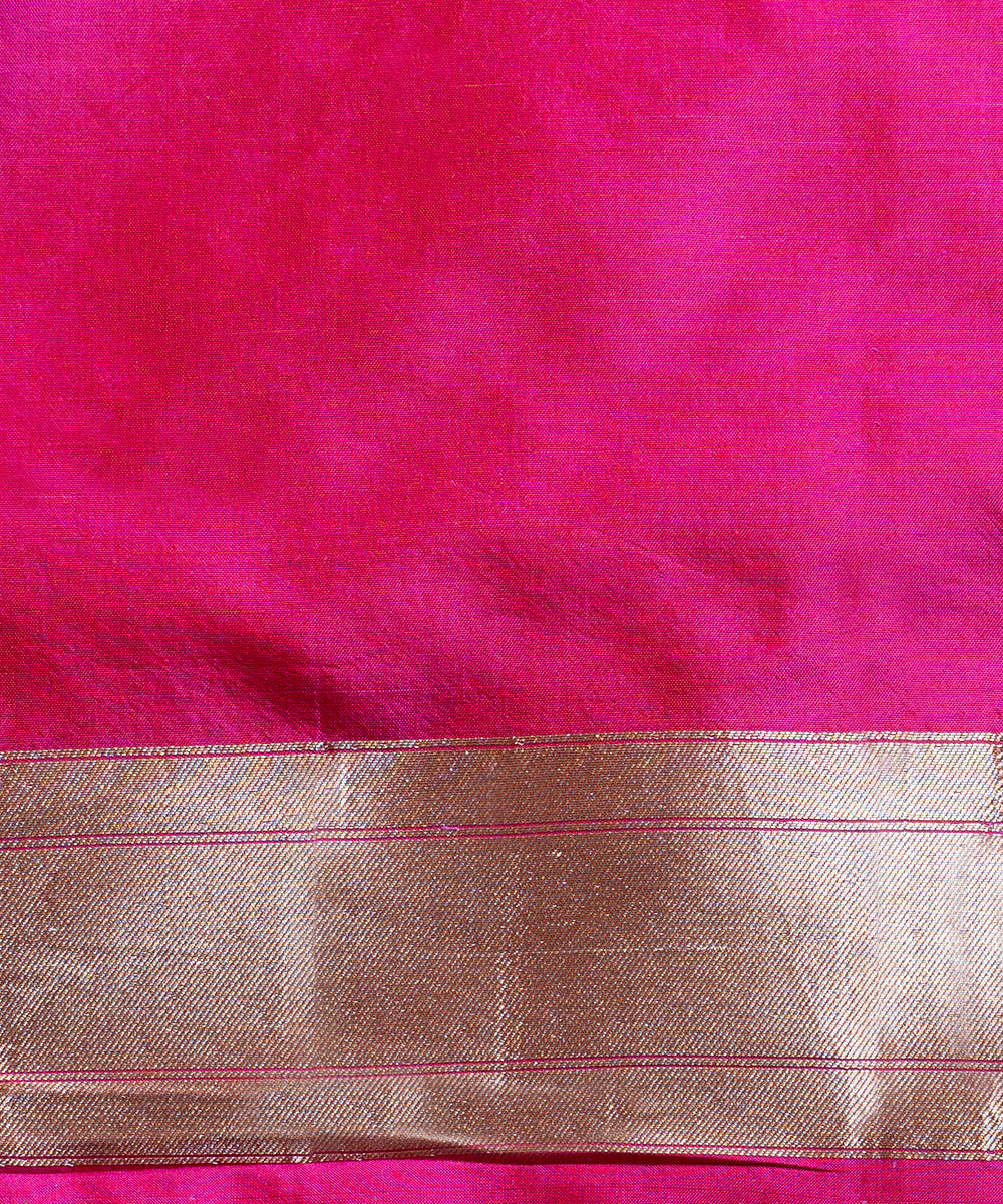 Hot_Pink_Handloom_Pure_Katan_Silk_Banarasi_Saree_With_All_Zari_Jaal_WeaverStory_05