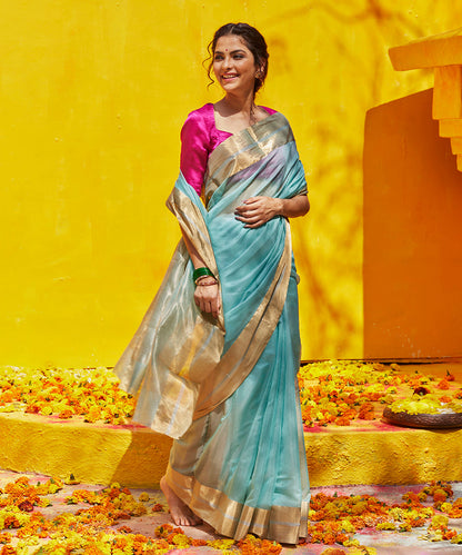 Handloom_Powder_Blue_Cotton_Chanderi_Saree_With_Zari_Border_WeaverStory_02