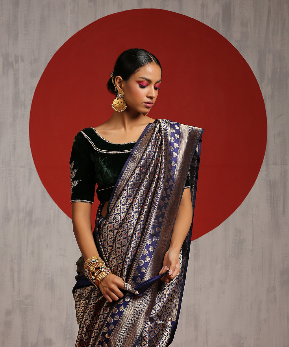 Blue_Handloom_Pure_Katan_Silk_Kimkhab_Banarasi_Saree_With_Meenakari_WeaverStory_01