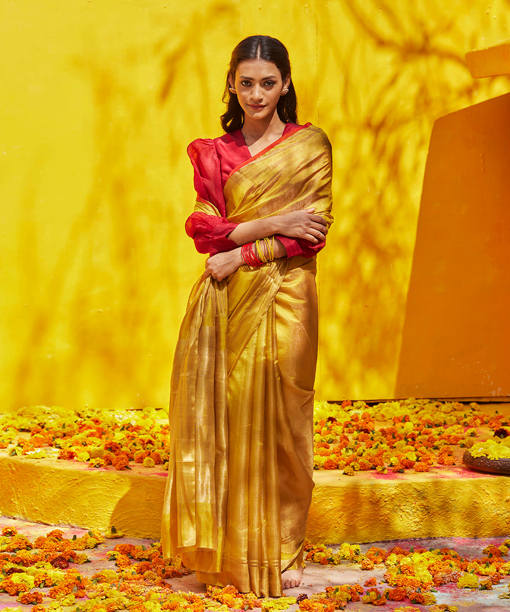 Mustard_And_Gold_Handloom_Tissue_Chanderi_Saree_With_5_Inches_Border_WeaverStory_02
