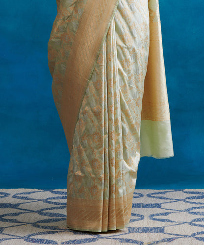 Handloom_Pista_Green_Pure_Katan_Silk_Banarasi_Saree_With_Jangla_Design_WeaverStory_04