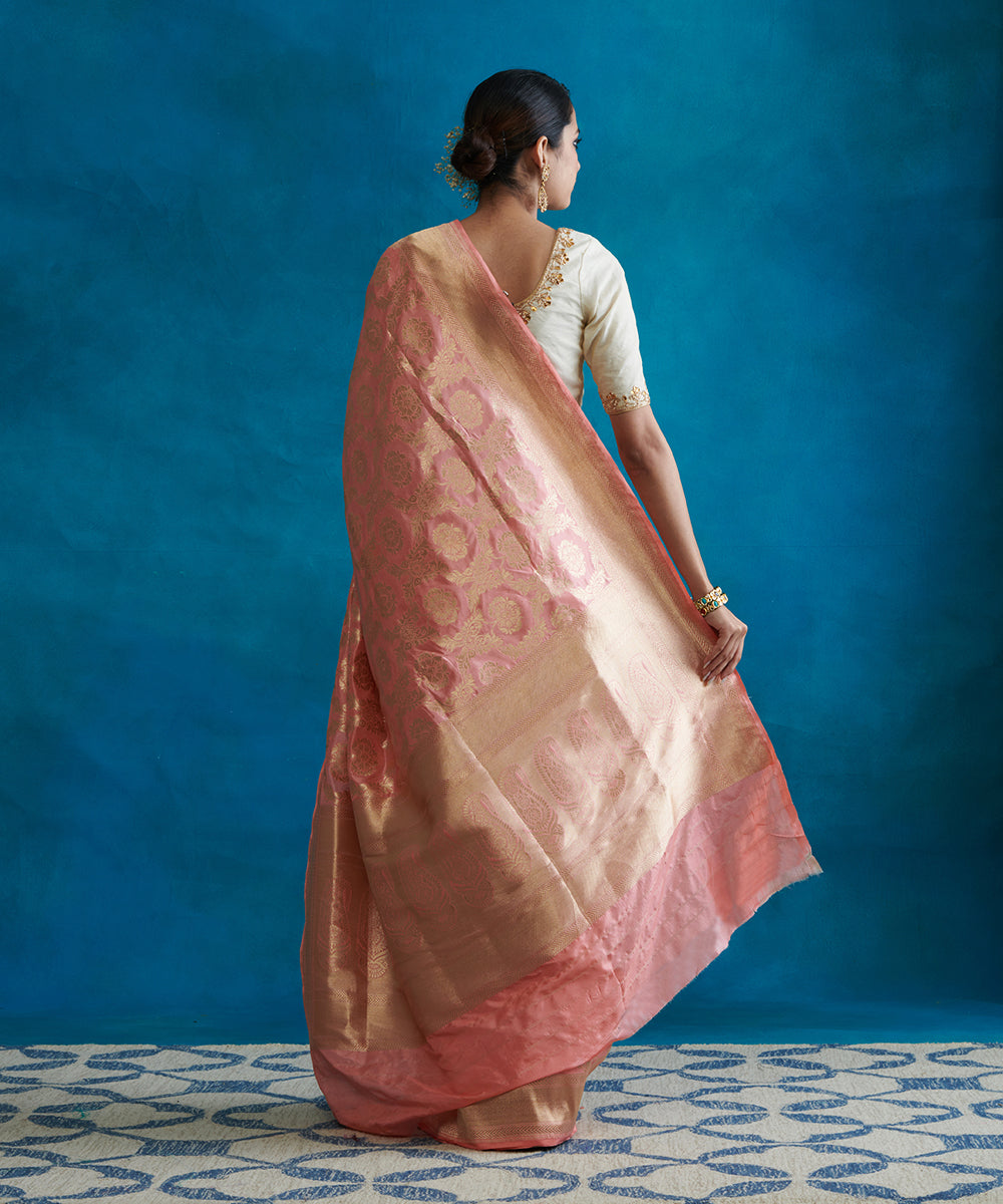 Rose_Pink_Handloom_Pure_Katan_Silk_Banarasi_Saree_With_Zari_Border_WeaverStory_03