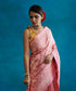 Handloom_Pink_Pure_Katan_Silk_Banarasi_Saree_With_Floral_Zari_Border_WeaverStory_01
