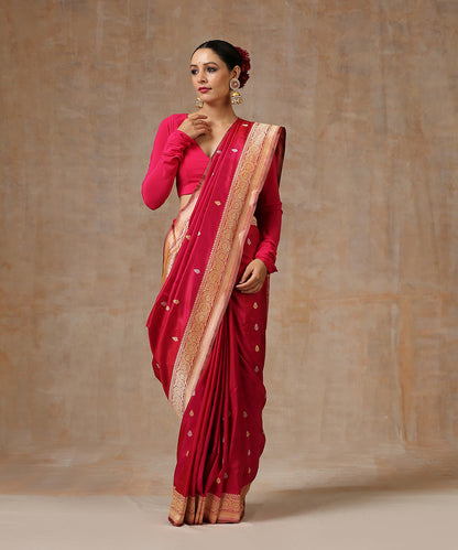 Handloom_Berry_Pink_Pure_Katan_Silk_Banarasi_Saree_With_Zari_Border_WeaverStory_02