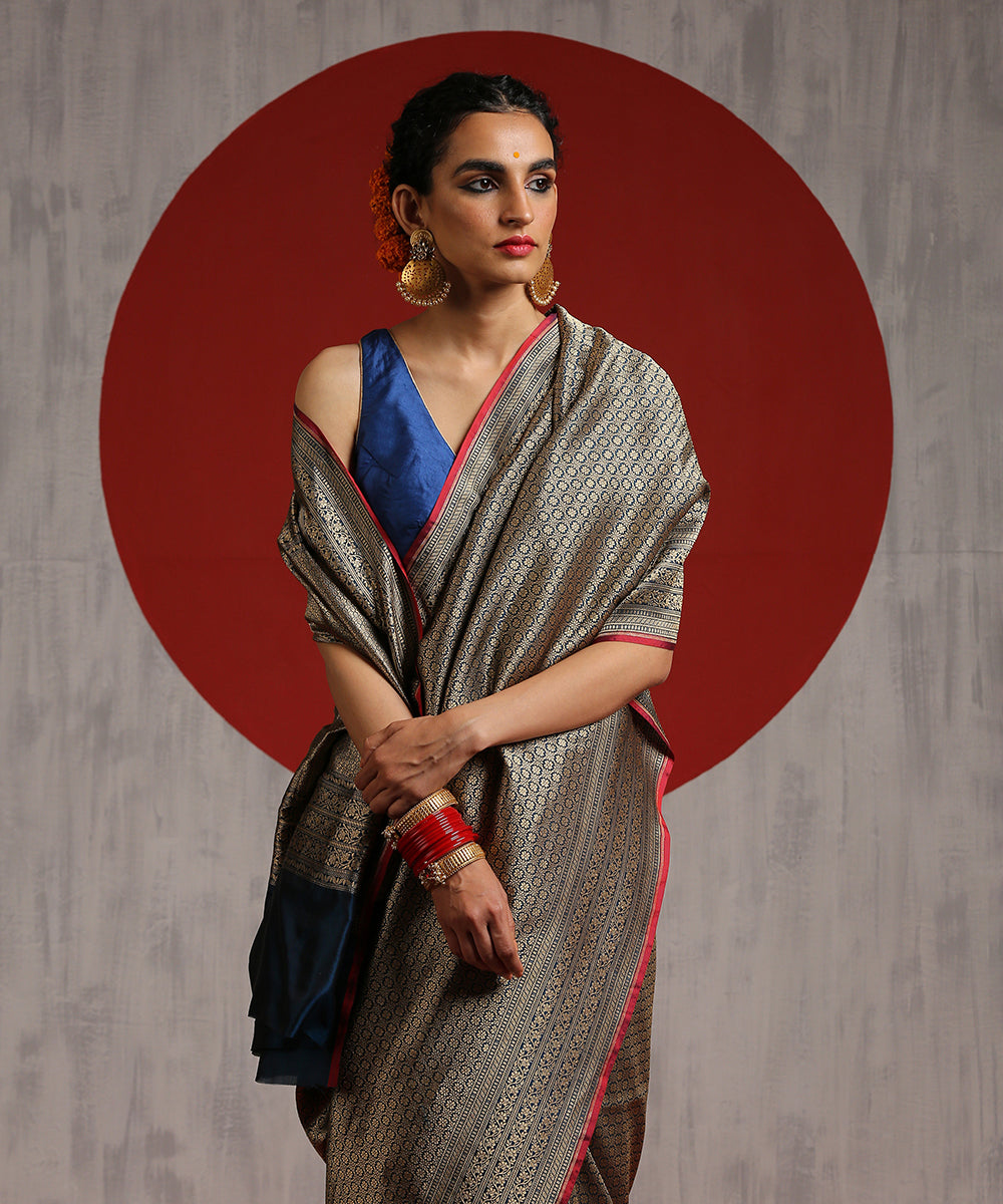 Handloom_Blue_Pure_Katan_Silk_Kimkhab_Banarasi_Saree_With_Gold_Zari_WeaverStory_01