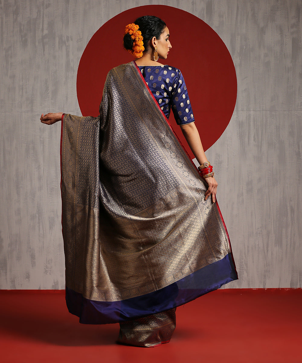 Handloom_Blue_Pure_Katan_Silk_Kimkhab_Banarasi_Saree_With_Red_Selvedge_WeaverStory_03