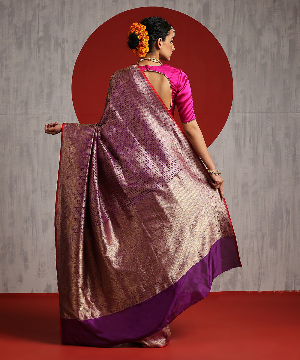 Handloom_Purple_Pure_Katan_Silk_Banarasi_Saree_With_Red_Selvedge_With_Gold_Zari_WeaverStory_03