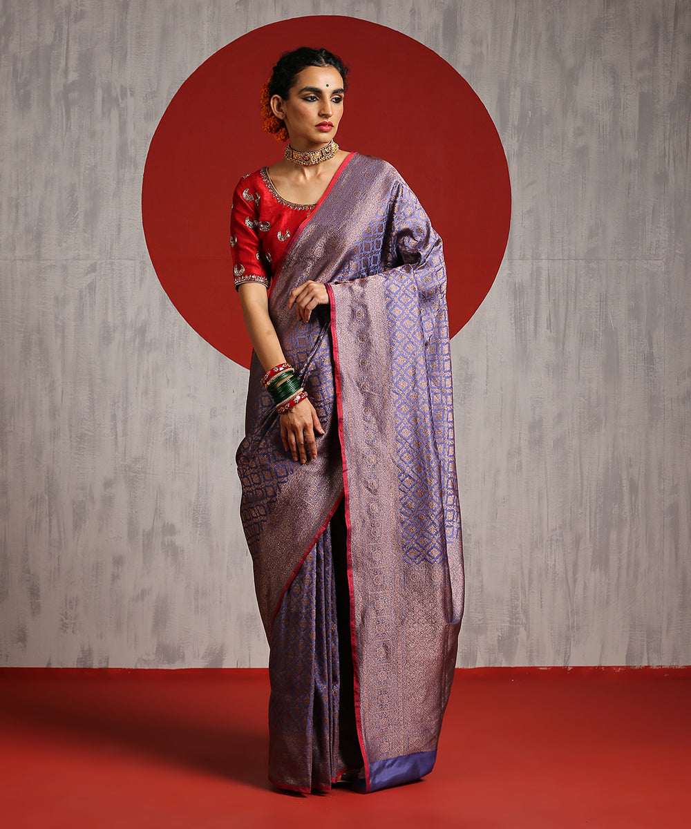 Blue_Handloom_Pure_Katan_Silk_Kimkhab_Banarasi_Saree_With_Antique_Zari_WeaverStory_02