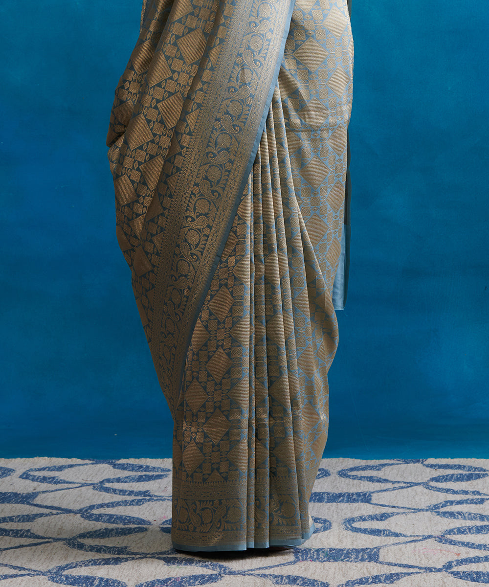 Powder_Blue_Handloom_Pure_Katan_Silk_Brocade_Banarasi_Saree_With_Gold_Zari_WeaverStory_04