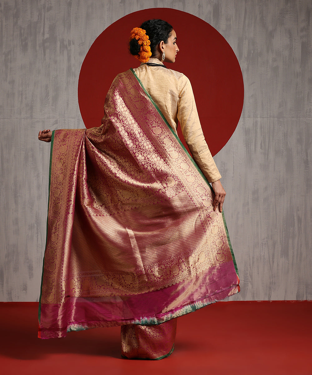 Handloom_Onion_Pink_Tissue_Silk_Kimkhab_Banarasi_Saree_With_Green_Selvedge_WeaverStory_03