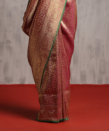 Handloom_Onion_Pink_Tissue_Silk_Kimkhab_Banarasi_Saree_With_Green_Selvedge_WeaverStory_04