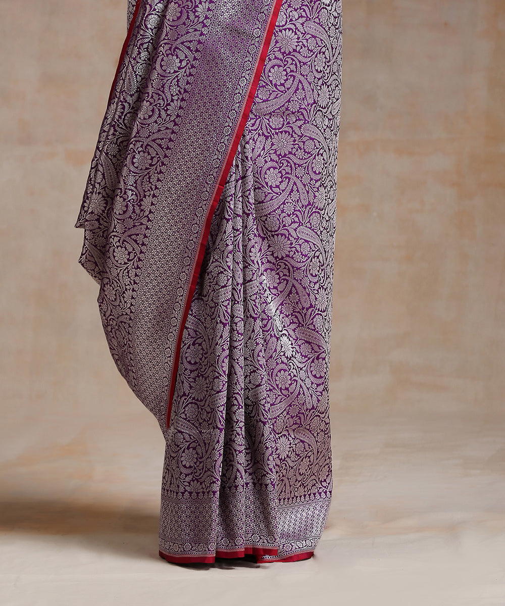 Purple_Handloom_Pure_Katan_Silk_Banarasi_Saree_With_Wine_Selvedge_WeaverStory_04