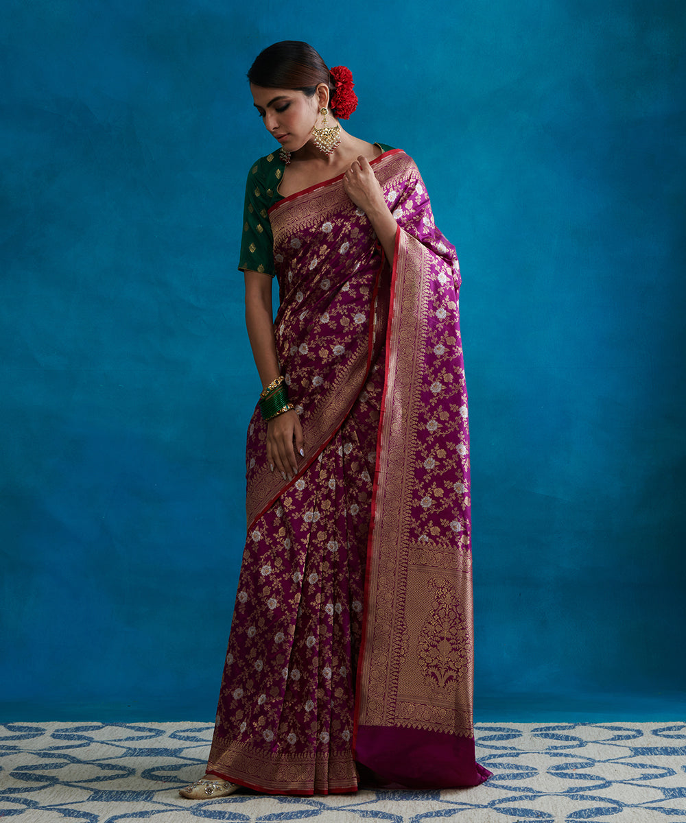 Handloom_Purple_Pure_Katan_Silk_Banarasi_Saree_With_Sona_Rupa_Jaal_WeaverStory_02