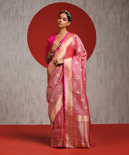 Pink_Handloom_Tanchoi_Pure_Katan_Silk_Banarasi_Saree_With_Meenakari_WeaverStory_02