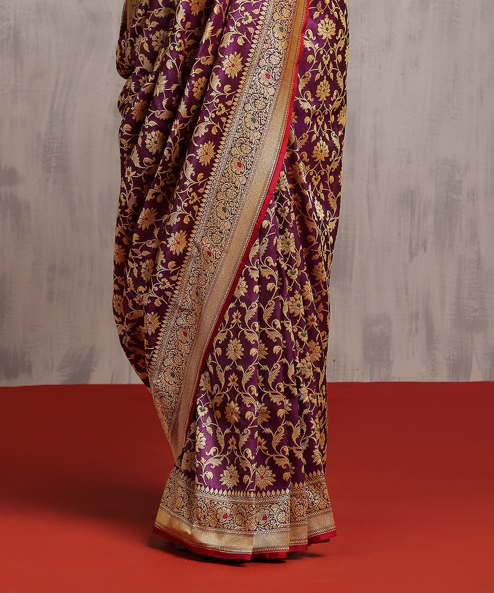 Purple_Handloom_Tissue_Weft_Zari_Tanchoi_Pure_Katan_Silk_Banarasi_Saree_WeaverStory_04