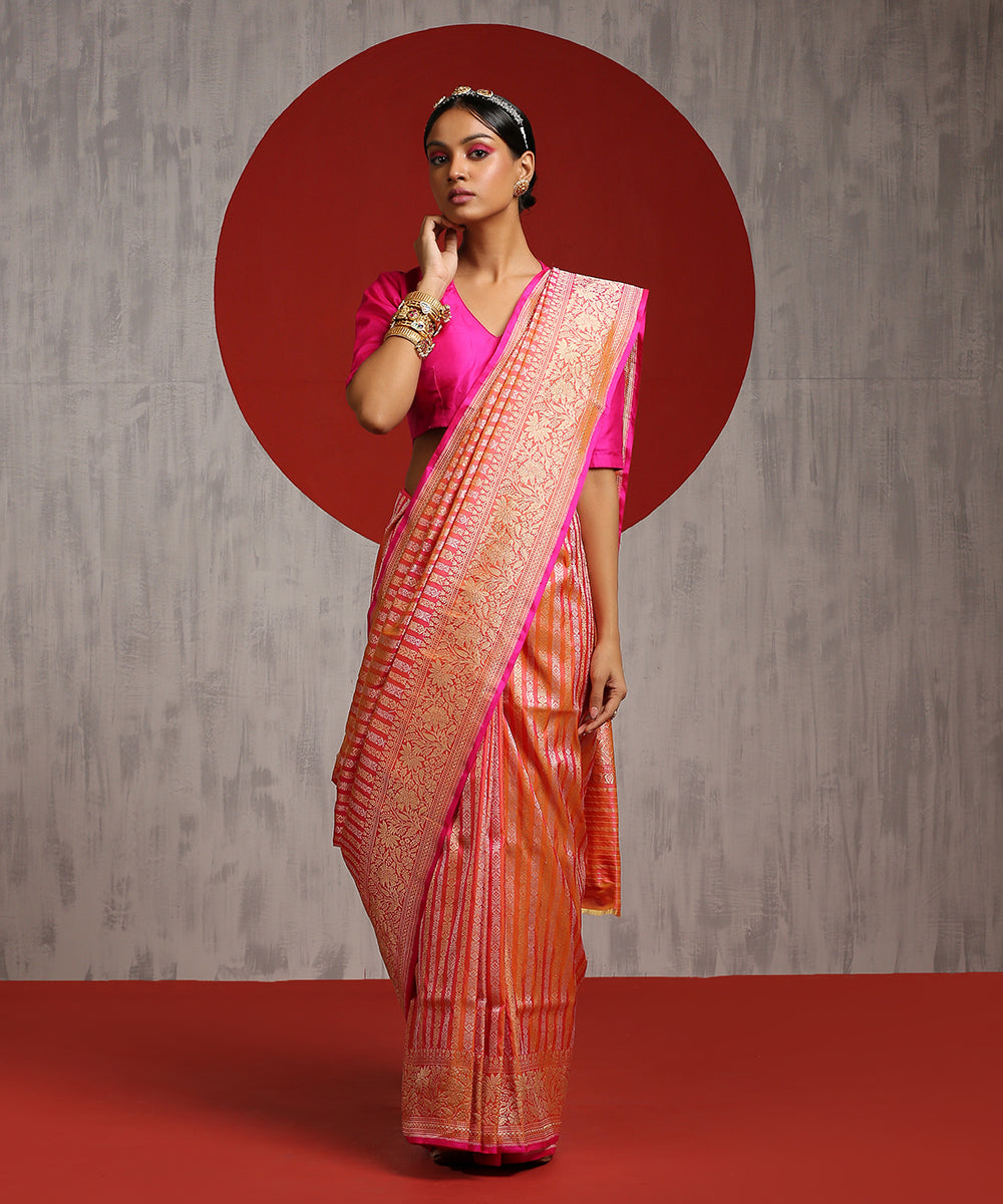 Handloom_Pink_And_Peach_Dual_Tone_Pure_Katan_Silk_Banarasi_Saree_WeaverStory_02