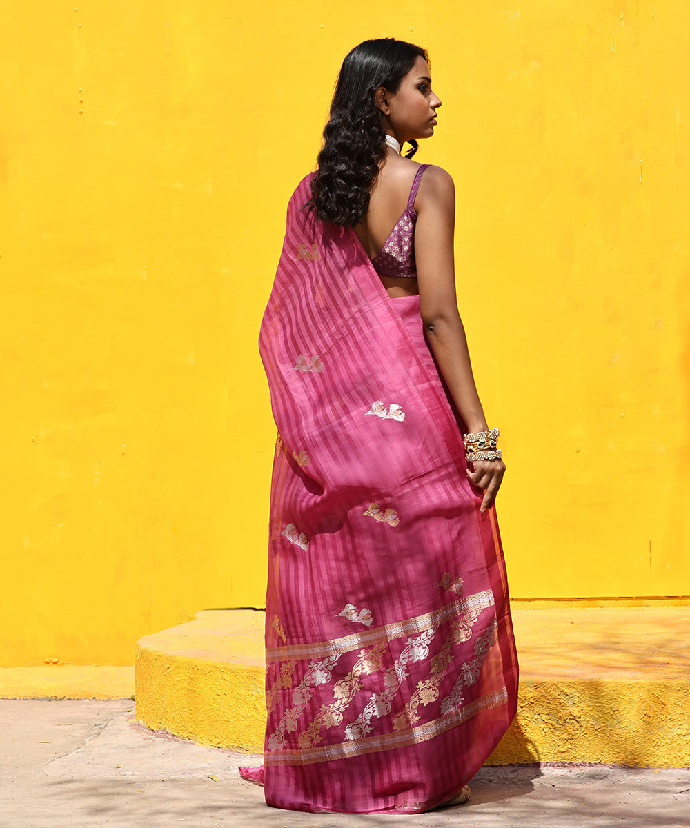 Pink_Handloom_Pure_Katan_Silk_Banarasi_Saree_With_Kadhwa_Booti_And_Satin_Border_WeaverStory_03