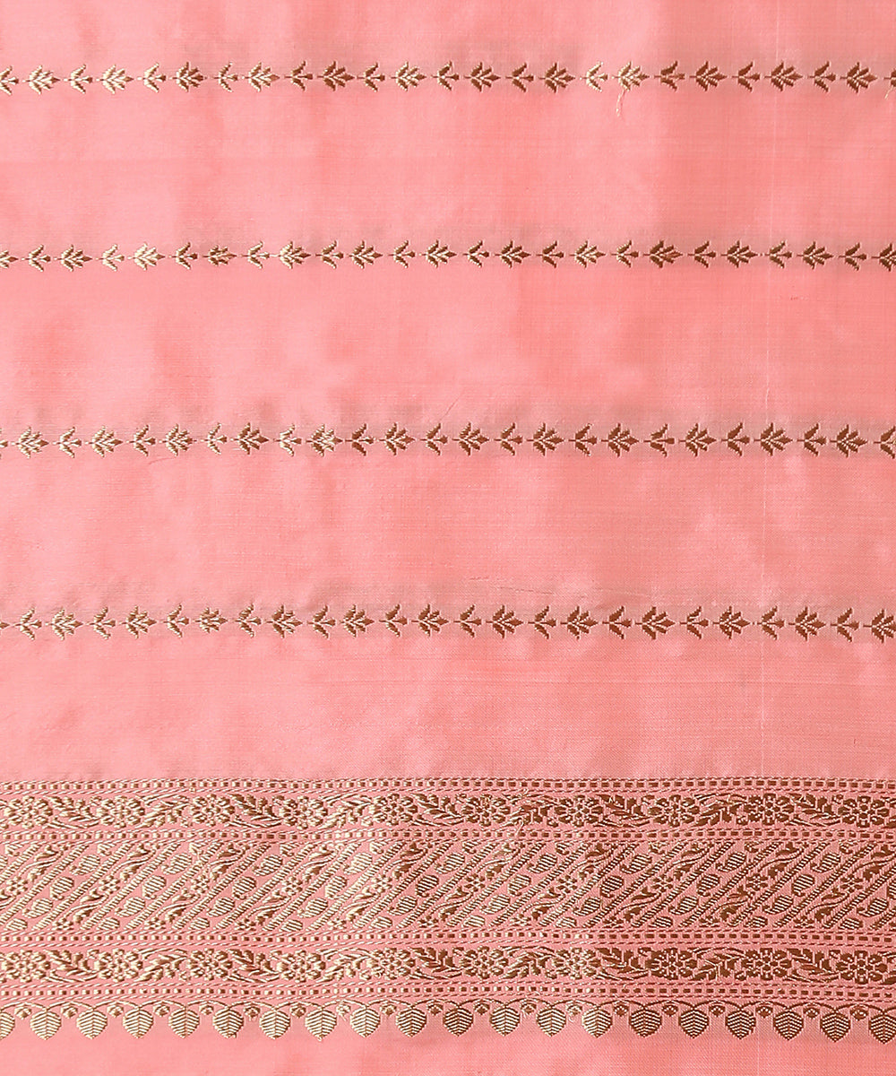 Peach_Handloom_Pure_Katan_Silk_Saree_With_Kadhwa_Booti_And_Pink_Border_Woven_On_Satin_WeaverStory_05