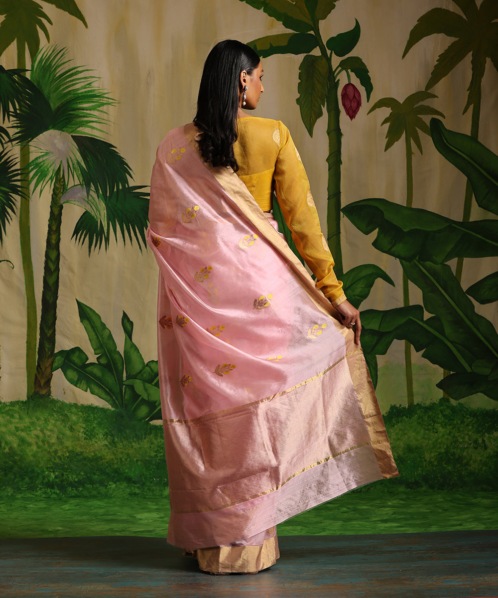 Soft_Pink_Handloom_Pure_Silk_Chanderi_Saree_With_Yellow_Floral_Motifs_WeaverStory_03