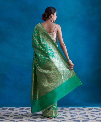 Sea_Green_Handloom_Pure_Katan_Silk_Banarasi_Saree_With_Cutwork_Jaal_WeaverStory_03