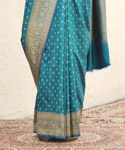 Handloom_Cobalt_Blue_Double_Shade_Pure_Katan_Silk_Banarasi_Saree_With_Booti_WeaverStory_04