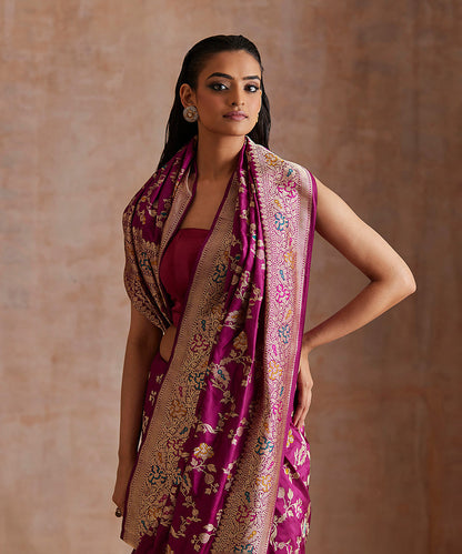 Purple_Handloom_Pure_Katan_Silk_Banarasi_Saree_With_Heavy_Meenakari_Border_WeaverStory_01