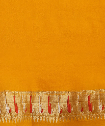 Handloom_Yellow_Pure_Georgette_Banarasi_Saree_With_Sky_Blue_Meenakari_WeaverStory_05