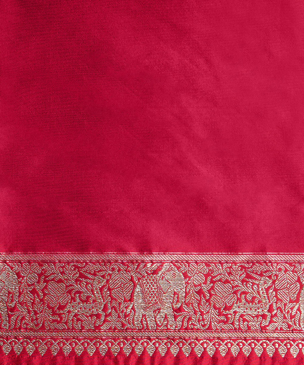Red_Pure_Silk_Handloom_Pure_Chanderi_Silk_Saree_With_Mashroo_Border_And_Floral_Motifs_WeaverStory_05