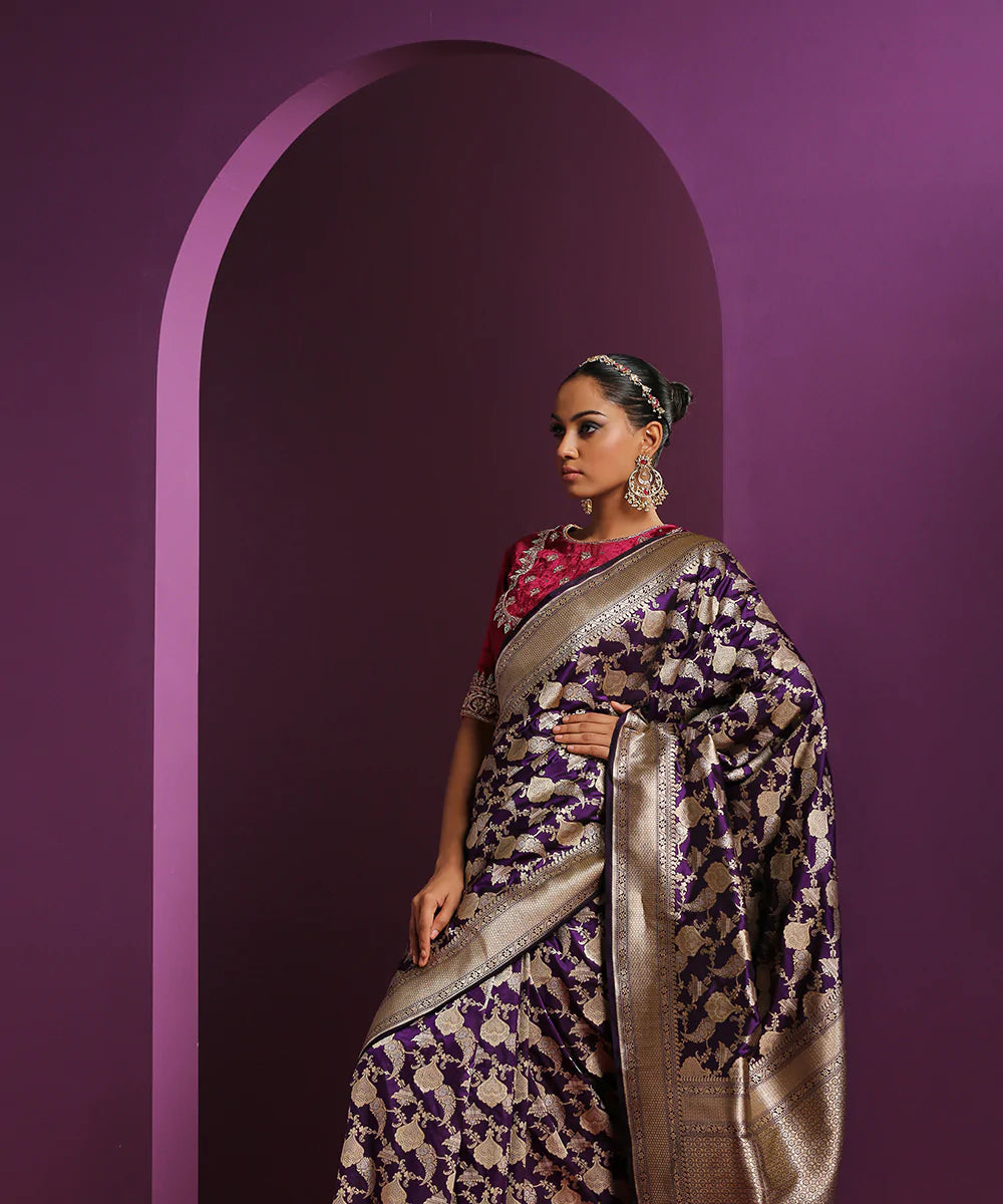 Purple_Handloom_Pure_Katan_Silk_Banarasi_Saree_With_Sona_Rupa_Jaal_WeaverStory_01